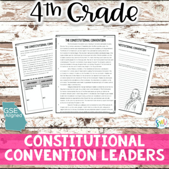 Preview of Leaders of The Constitutional Convention Reading (SS4H2a) No Prep! (TEKS 5.b.3)