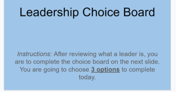 Preview of Leadership Choice Board