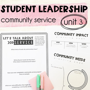 Preview of Leadership & Citizenship Unit 3 - Community Service