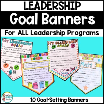 Preview of Leadership Goal Banner Activity for Student Leader Character Education