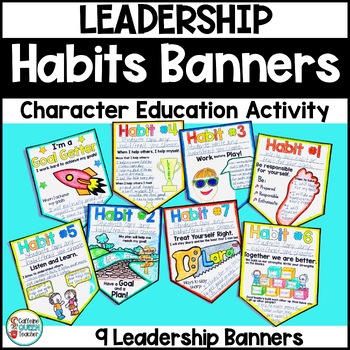 Preview of Leadership Habits and Qualities Banners for Character Education