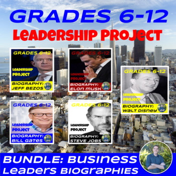 Preview of Leadership Project Business Biographies Bundle