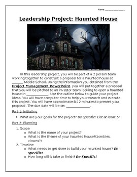 Preview of Leadership Project: Haunted House Proposal