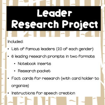 leadership research project middle school