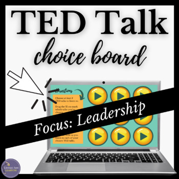 Preview of Leadership TED Talks Digital Listening & Writing Choice Board Activity