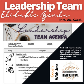 Preview of Leadership Team Meeting Agenda: Editable & Guided
