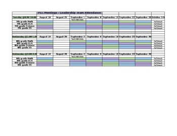 Preview of Leadership Team - PLC's and Coaching Walkthrough Schedules