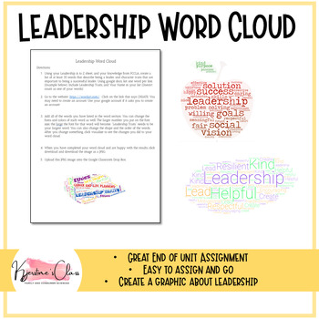 Preview of Leadership Word Cloud Assignment | Family and Consumer Sciences | FCS