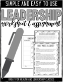 Leadership Worksheet and Assignment