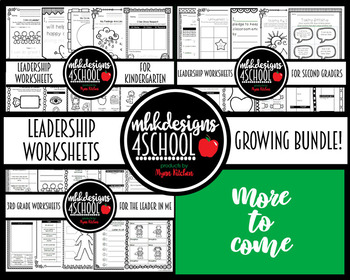 Preview of Leadership Worksheets GROWING BUNDLE!