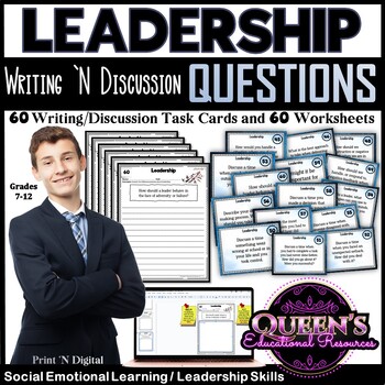 Preview of Leadership Questions | Leadership Skills | Leadership Worksheets | Career