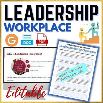 Preview of Leadership in the Workplace - Google Slides, Lesson Plan and Worksheets
