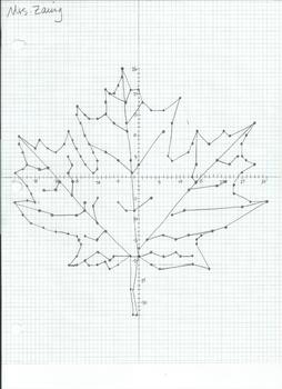 Preview of Leaf Coordinate Plane Picture