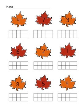 Leaf Counting with Ten Frame by Katie Wincek | TPT