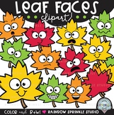 Leaf Faces Clipart {leaf clipart}
