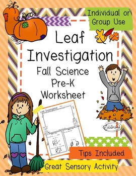 leaf investigation pre k fall science worksheet by joliedesign tpt
