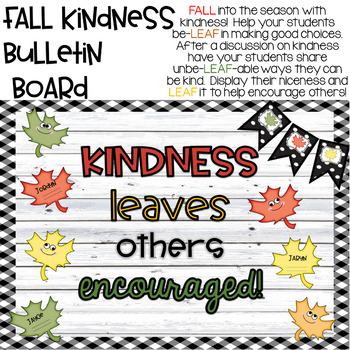 Preview of Leaf Kindness Fall Bulletin Board