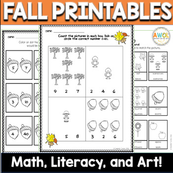 Leaf Math, Literacy, & Art by AWOL Adventures With Our Littles | TpT