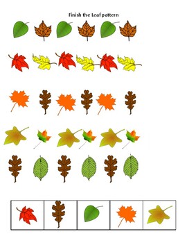 Leaf Patterns by Early Play by Shannon Lin | Teachers Pay Teachers