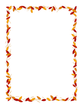 Download Leaf Stationery Border Red Orange Gold Full Color Printable PDF | TpT