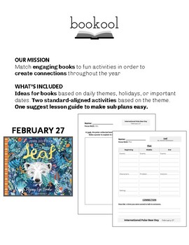 Preview of Leaf by Sandra Diekmann Lesson Guide | Plot Characters Setting | Polar Bear Day