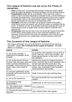 Preview of League of Nations Handout