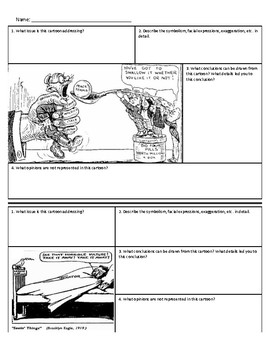 political cartoon analysis worksheet middle school pdf