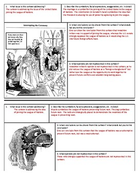 League of Nations and Treaty of Versailles Political Cartoon Analysis