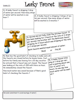 Preview of Leaky Faucet - Multiplication Word problems