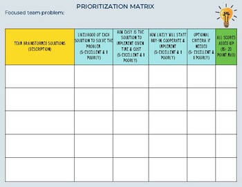 Preview of Lean Six Sigma-  Prioritization Matrix (color & BW)