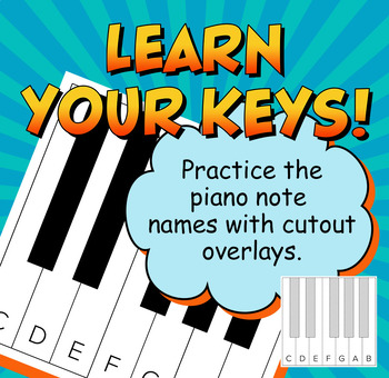 Preview of Lean Your Keys! Practice Piano Note Names with Cut Out Overlays