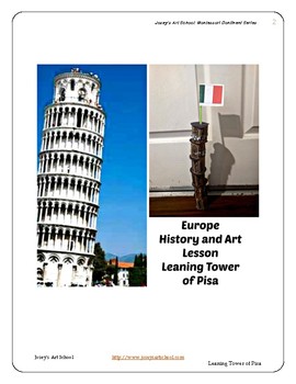 Preview of Leaning Tower of Pisa Art Project Montessori Pre-K to 2nd Grade Europe 