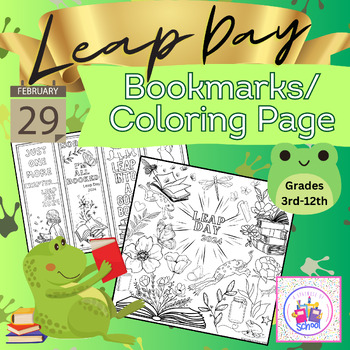 Preview of Leap Day Year 2024 Activity Bundle Coloring Page Bookmarks Digital Files