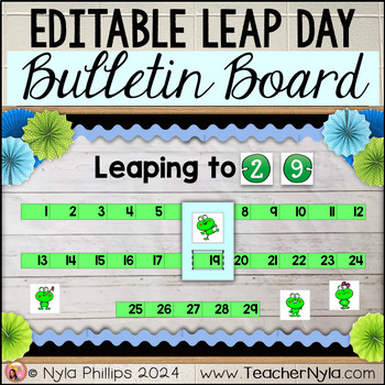 Preview of Leap Day February Bulletin Board | Counting Down To Leap Day Number Line