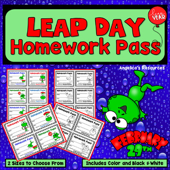 Preview of Leap Day Homework Pass - Leap Year 2024 Classroom Management Incentive Reward