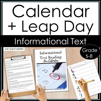 Preview of Leap Day and Our Calendar Informational Text and Close Reading Creative Writing