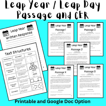 Preview of Leap Day (Leap Year) 2024 Activity - Text Structures (Printable or Digital)