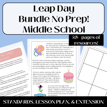 Preview of Leap Day-Leap Year Bundle of Activities-Article, Coloring, Comics, Etc! Jr. High