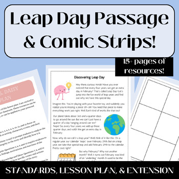 Preview of Leap Day - Leap Year Passage and Comic Strips With Prompts - No Prep Activity