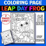 Leap Day Year 2024 Frog Easy Coloring Page 1 Template Shee