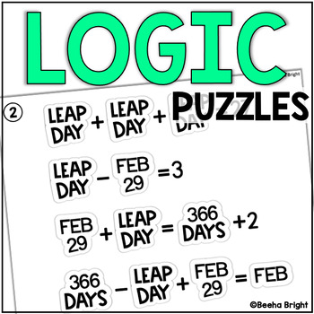 Preview of Leap Day Year 2024 Math Activities Worksheets 3rd 4th 5th Grade Puzzle