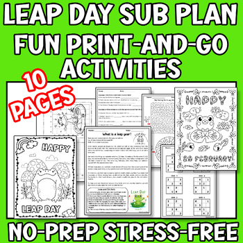 Preview of Leap Day Year 2024 Science Sub Plan or Independent Work Fun 3rd 4th 5th Grades