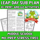 Leap Day Year 2024 Science Sub Plan or Independent Work Mi