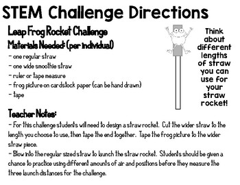 Leap Frog Straw Rocket - May Holidays - STEM Engineering Challenge