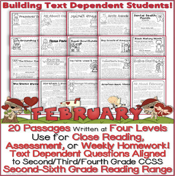 Preview of Leap Year & 20 February LEVELED Close Reading Passages 100% CCSS Aligned