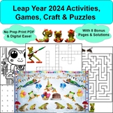 Leap Year 2024 Activities, Games, Puzzles & Craft-No Prep 