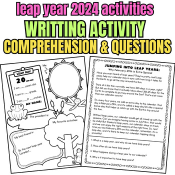 Leap Year 2024 Activities Leap Day Word Search, Color By Number