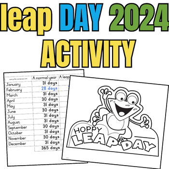 Leap Year 2024 Activities Leap Day Word Search, Color By Number