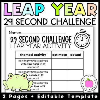 Preview of Leap Year 2024 | Leap Day Activity  | 29 Second Challenge Printable