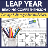 Leap Year 2024 Reading Comprehension Maze Activity Middle 